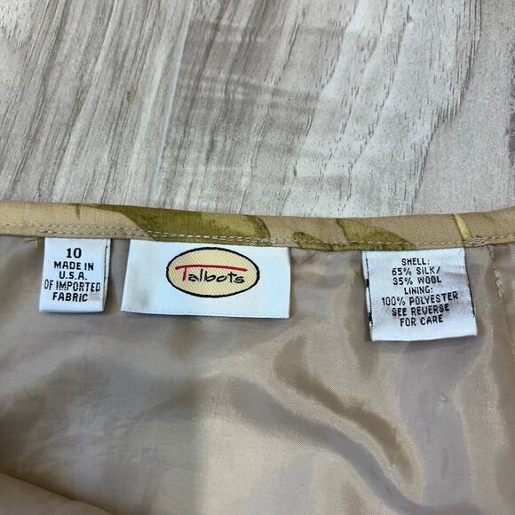 Talbots Women’s 10 Floral Midi Skirt Silk Wool Blend A-Line Lined Zip - Picture 8 of 9